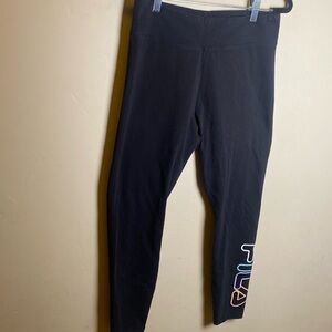 FILA Large Black Leggings with Brand Name on side